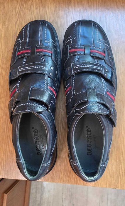 NOWE! buty męskie letnie skórzane, czarne rozmiar 47