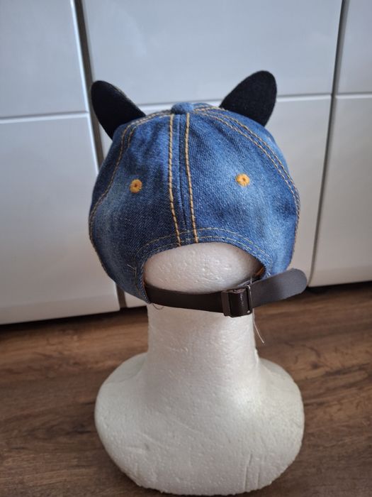 Czapka z daszkiem jeans Kotek 58 dla dziewczynek
