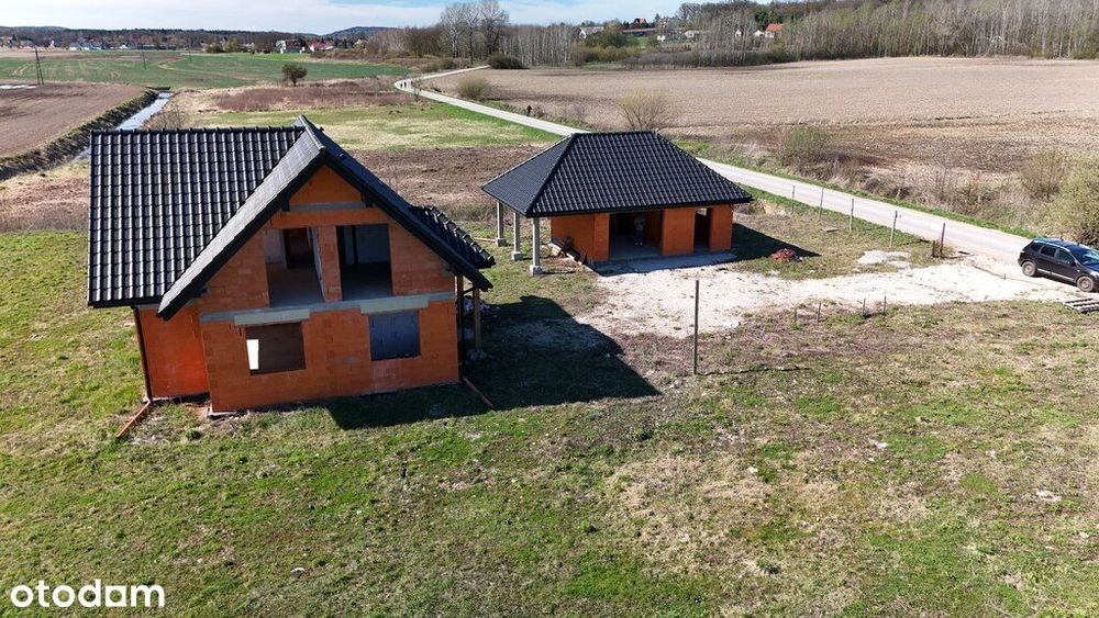 Dom stan surowym zamkniętym – Wołowice, 72 ary!