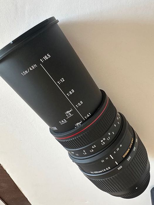 Objectiva Sigma APO DG Macro 70-300mm f/4-5.6 para Nikon | Parasol e mala originais