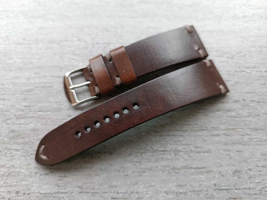 Skórzany pasek zegarka 22-18 mm czekolada