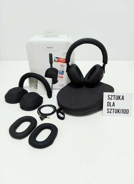 Sony bezprzewodowe słuchawki nauszne WH-1000XM5 BM czarne Anc kompletn