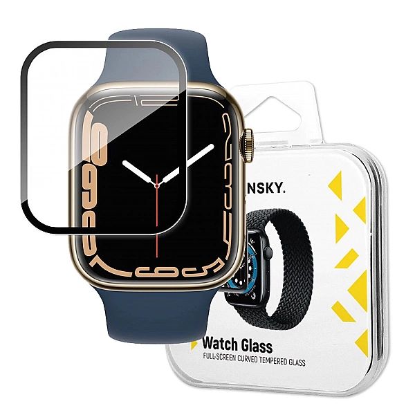 Szkło Hybrydowe do Apple Watch 7 / 8 / 9/45 mm czarny