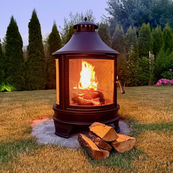 HUO Grill Palenisko Ogrodowe kominowe z Funkcją Grilla BBQ