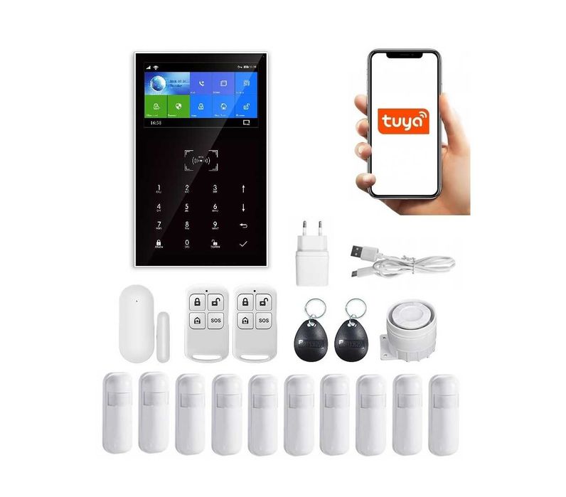 Bezprzewodowy Alarm Lcd 4.3" Gsm Wifi Sms Tuya Smart Po Polsku+10Xpir