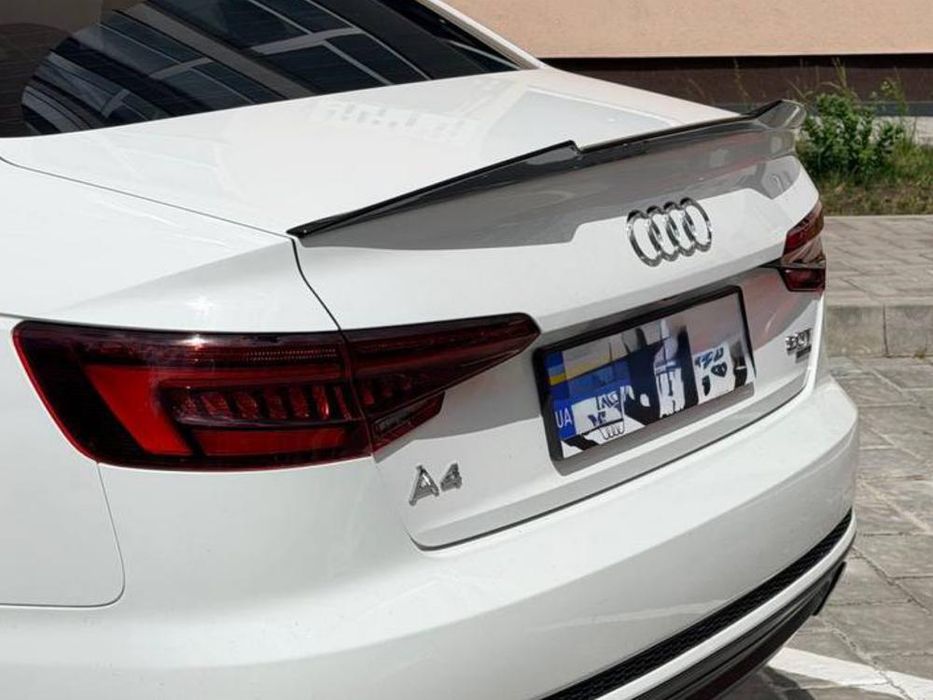 Спойлер лип стиль M4 для Audi A4 B9 2015 2016 2017 2018 2019 2020 2021 2022 2023 ABS пластик цвет черный глянец