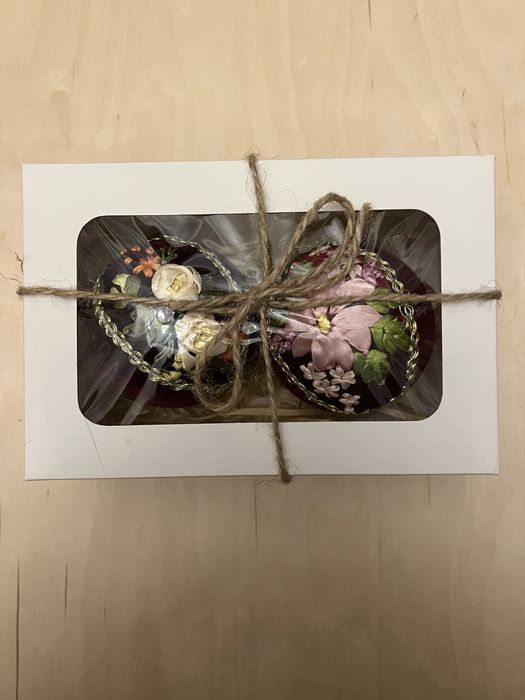 Бархатні новорічні ялинкові прикраси. Набір.