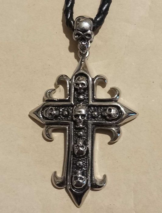 Мужская массивная рокерская / байкерская подвеска "Крест". Новая