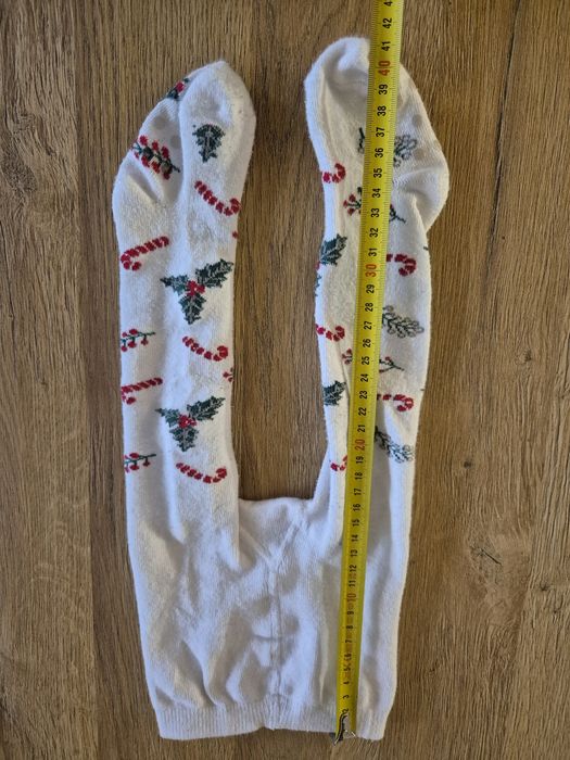 Białe rajstopki rajstopy świąteczne