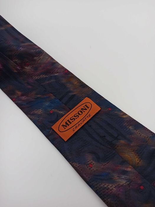 Missoni ciemny jedwabny krawat abstrakcyjny mis05