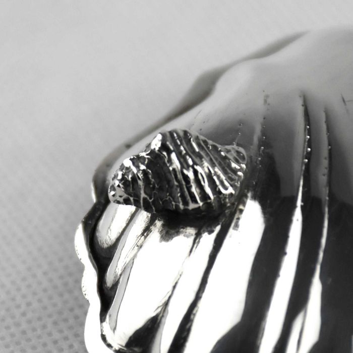 Concha em prata portuguesa com pés em forma de búzio