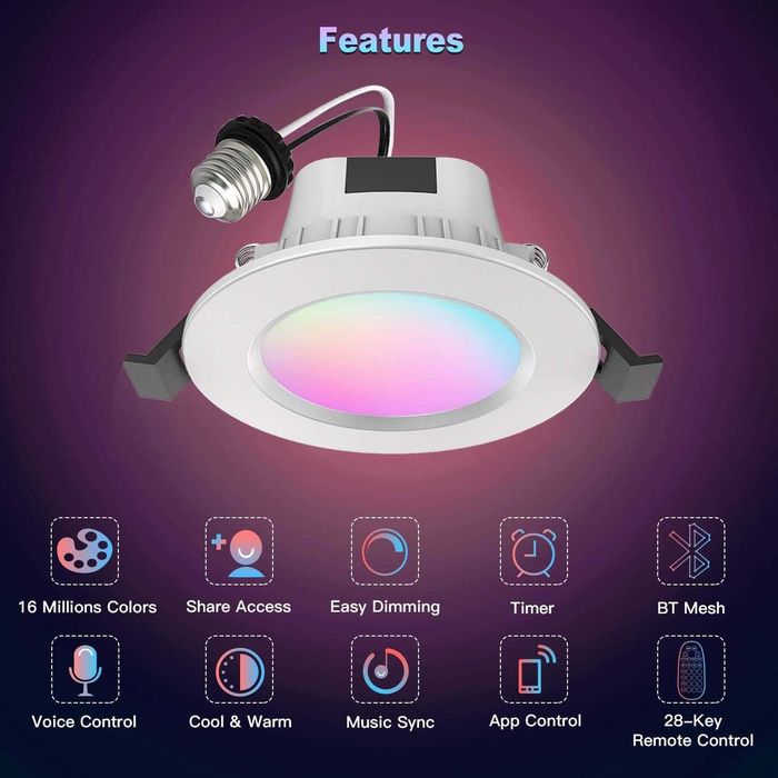 Inteligentne oświetlenie MagicLight 3 cale 5 W bluetooth 4 sztuki