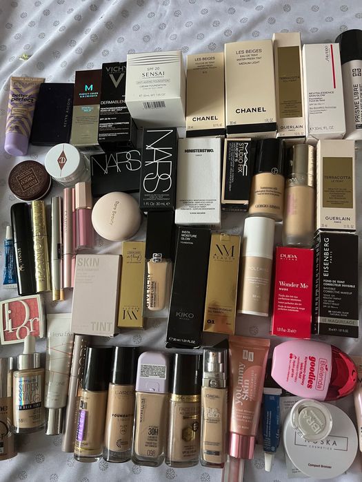 Zestaw podkładów do twarzy Dior,Guerlain,Armani…