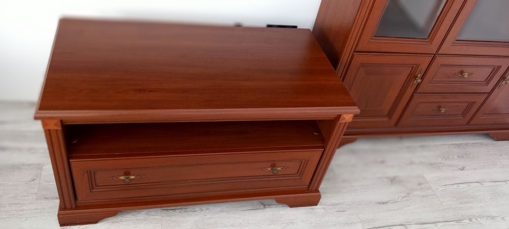 Witryna Szklana Stojąca Kent + Szafka RTV Kent