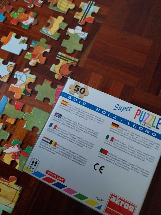 Puzzle de madeira, 50 peças, com poster, Akros Educativo
