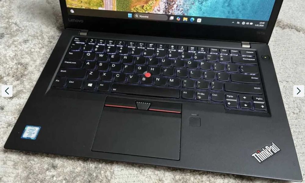 Laptop Lenovo ThinkPad T470s i5-6300U 12GB SSD 256GB Win11 Full HD Dotyk