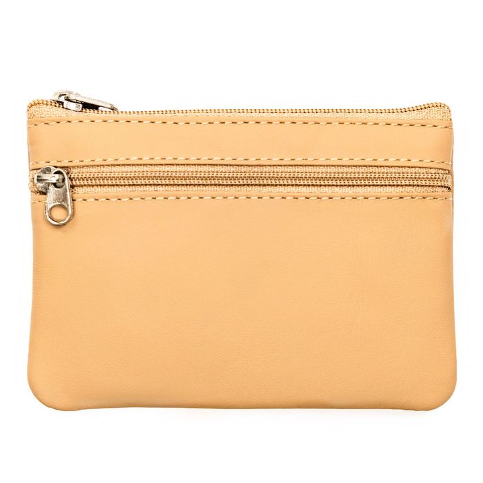 etui na klucze w beżowym kolorze wykonane ze skóry naturalnej