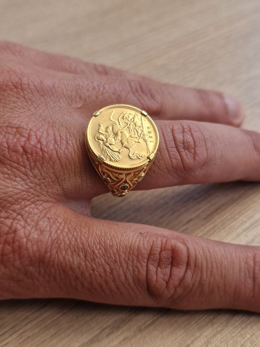 Anel Meia Libra Ouro 19k + 22k + Fatura