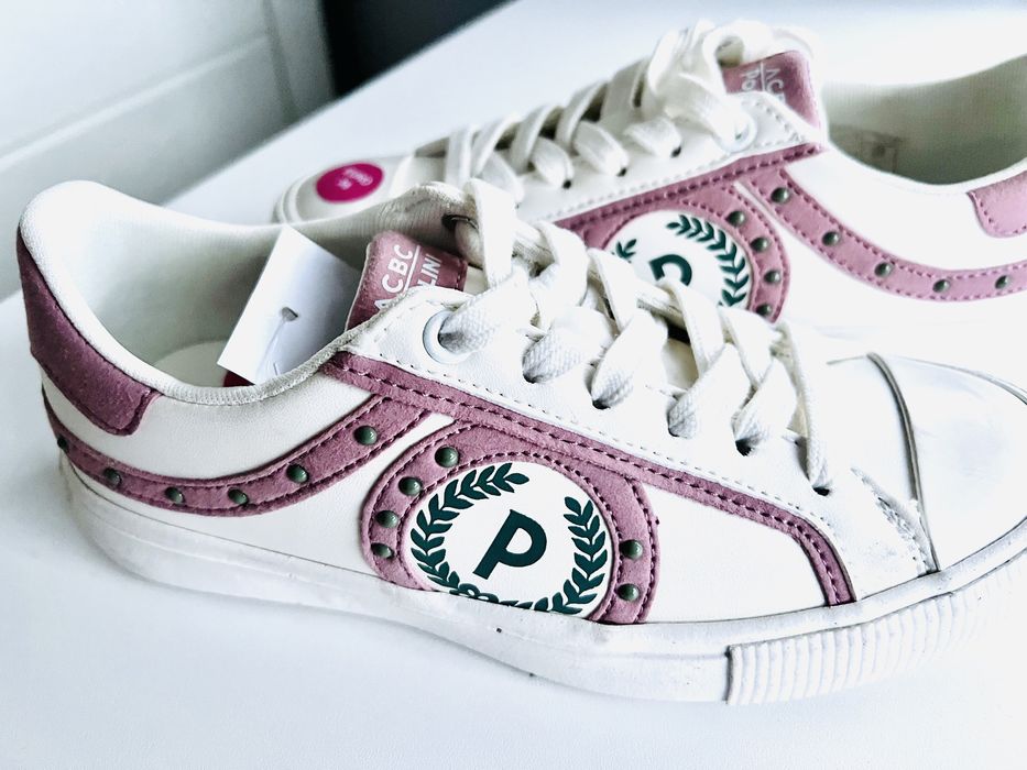 Pollini Włoskie buty trampki Nowe Oryginalne Sneakersy tenisowki skora