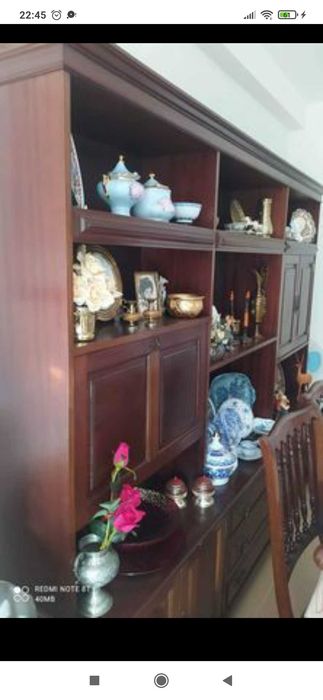 Conjunto de Sala Majestoso em Madeira Maciça e Palhinha