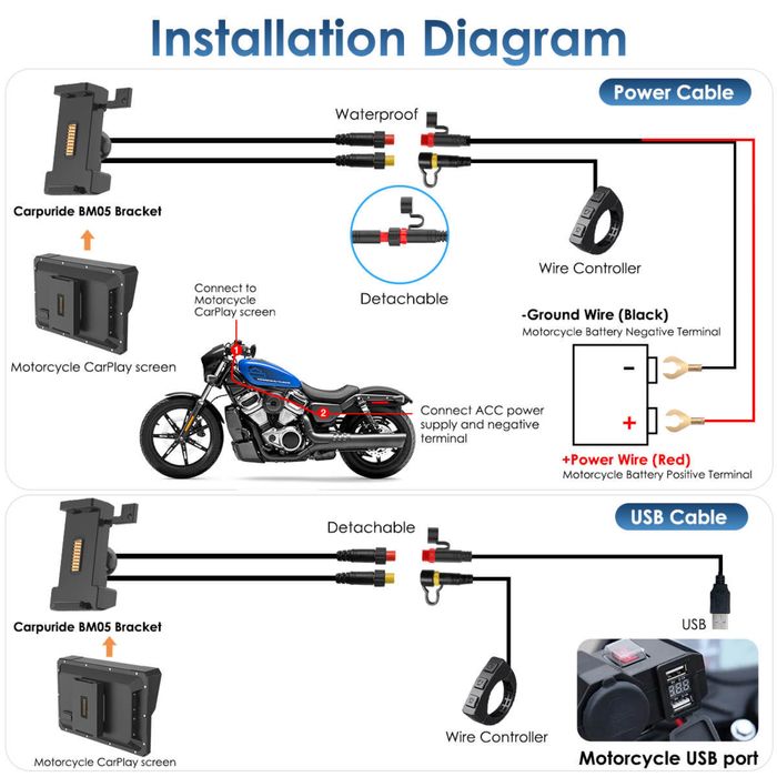 Carpuride W502S Pro - Carplay / Android Auto para Moto 5”