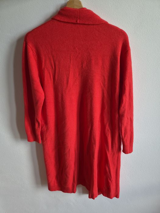 Kardigan sweter czerwony malinowy koralowy