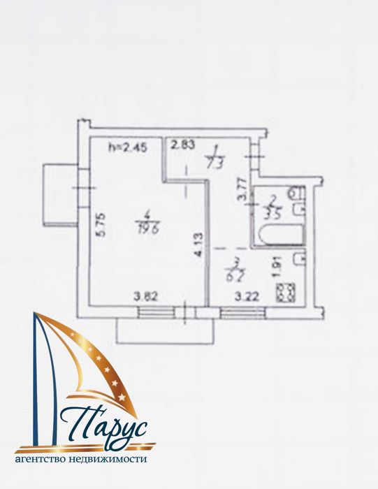 1-кімнатна 2-Шевченківський 6/9 поверх