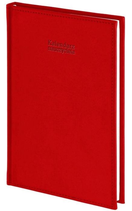 Kalendarz naucz. 2026/2027 A5 tyg. Vivella czerw. Wokół Nas Rok