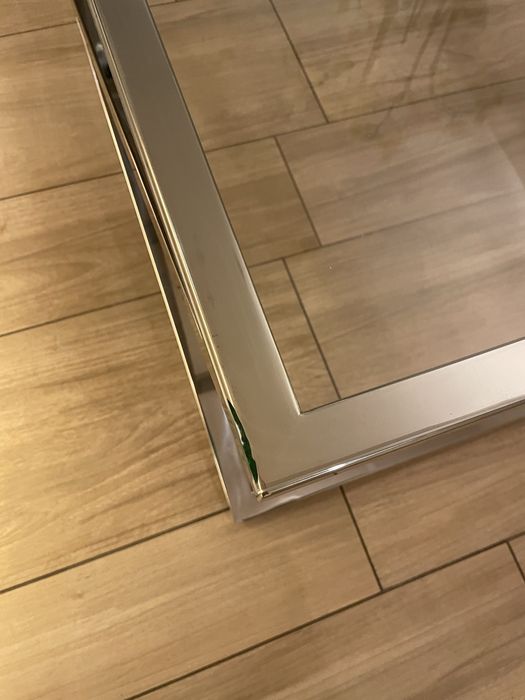 Ława stal nierdzewna i szkło 120x80 cm