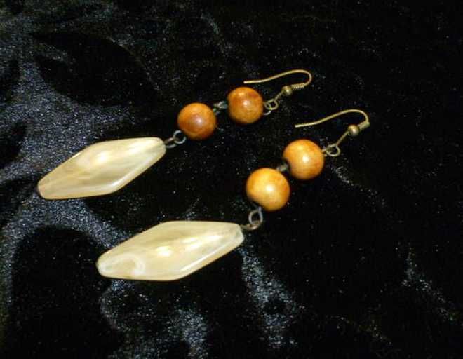 Длинные серьги в стиле этно бохо, дерево, Орифлейм