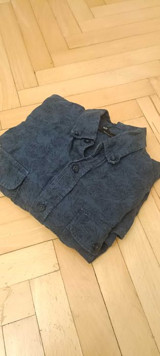 Casualowa koszula z krótkim rękawem S len