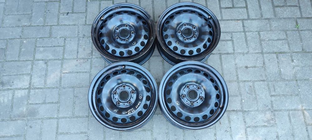 FELGI STALOWE 5x112 6Jx15 CALI ET43 5Q0601027N VW GOLF V VI VII OCTAVIA II III LEON II III KOMPLET 4 SZTUKI