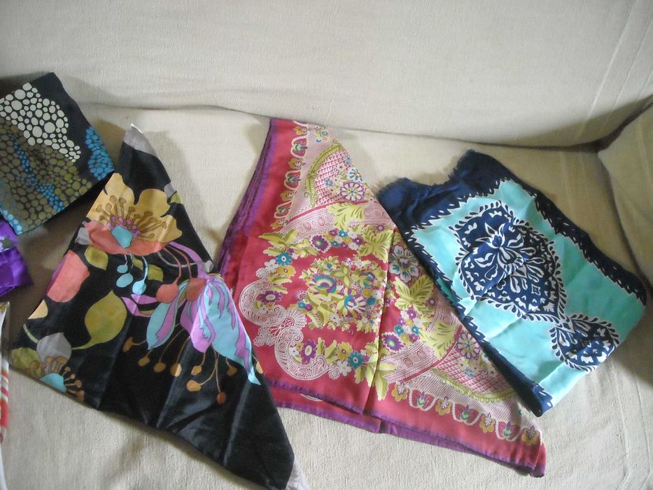 Lenços echarpes seda senhora