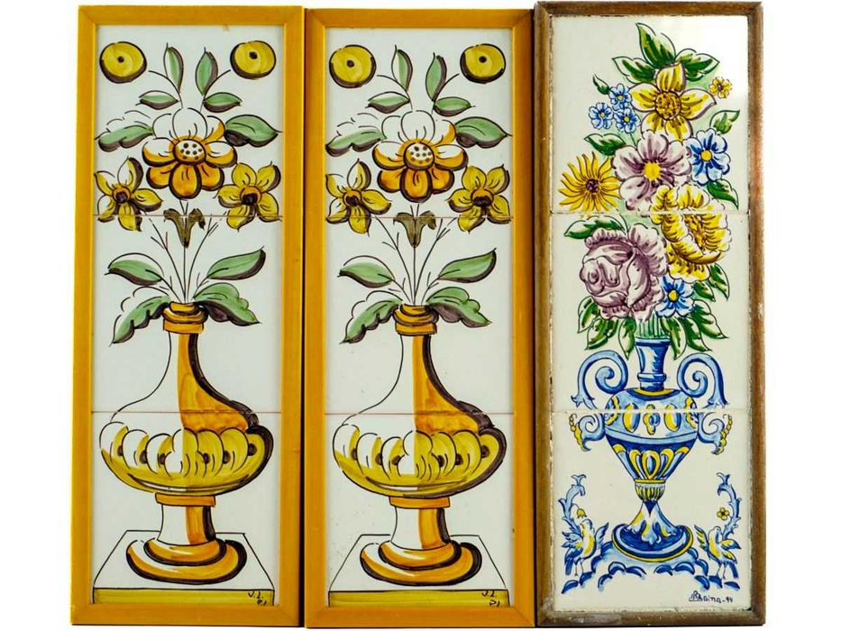 Três Painéis de Azulejos | Motivos Florais | Viúva Lamego e Gina