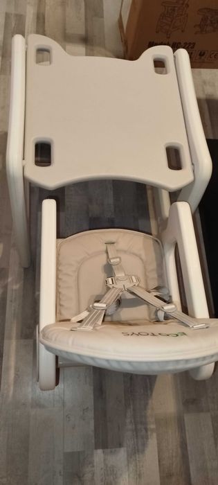 Fotelik krzesełko do karmienia szary 2w1 krzesełko ze stoliczkiem