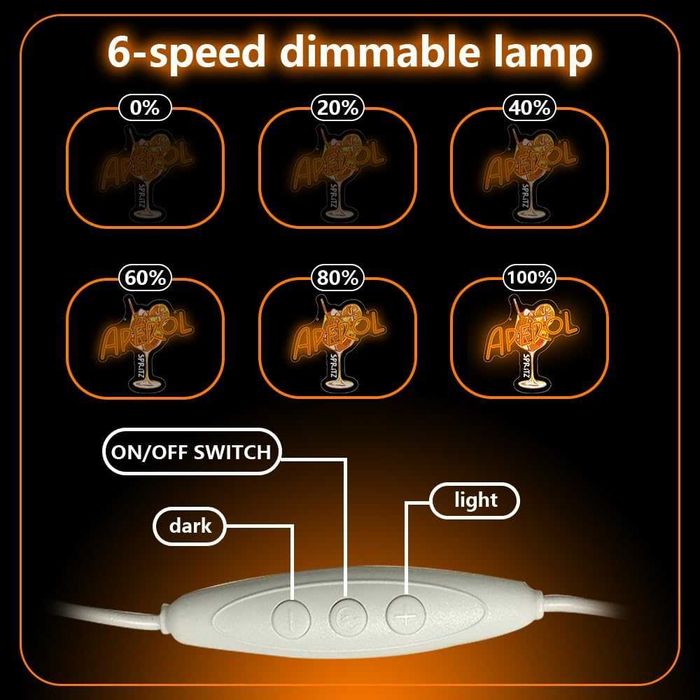 Reclame Luminoso Decorativo "Aperol Spritz" com Iluminação LED Néon em Base de Acrílico - Carregado por USB - Diferentes Frases e Temas