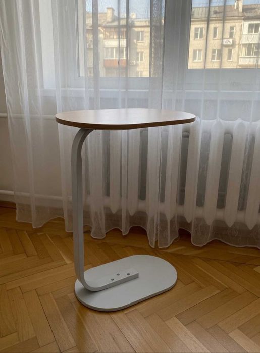 Приставний столик лофт білий 60 см до дивана