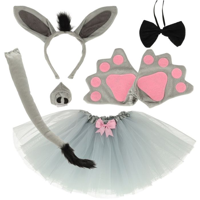 Kostium strój karnawałowy przebranie osiołek spódniczka opaska 7