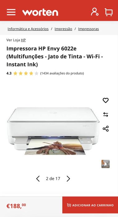 Impressora HP ENVY 6022e