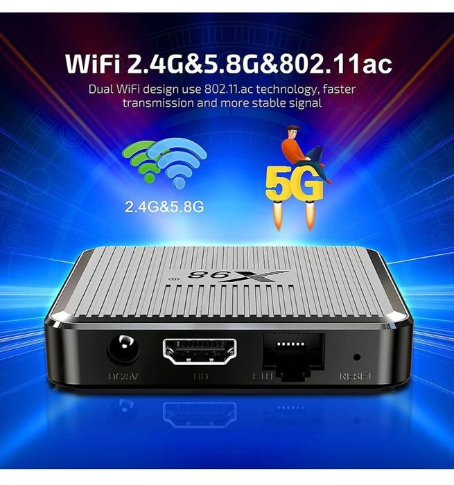 TV box android 11, X98Q Amologic 2 GB/16GB nova,WiFi 5.8
