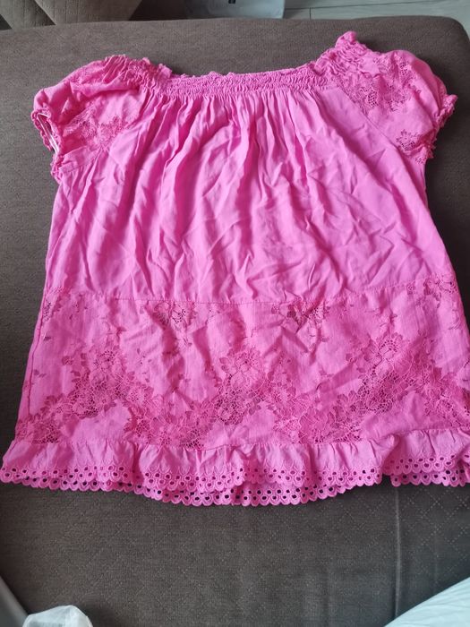 Nowa bluzka gnieciuch uniwersalny fuksja różowa koszula letnia bluzka