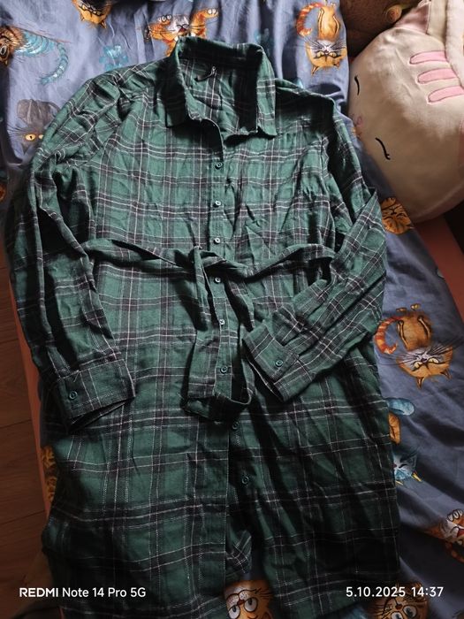 Koszula zielona krata XXL