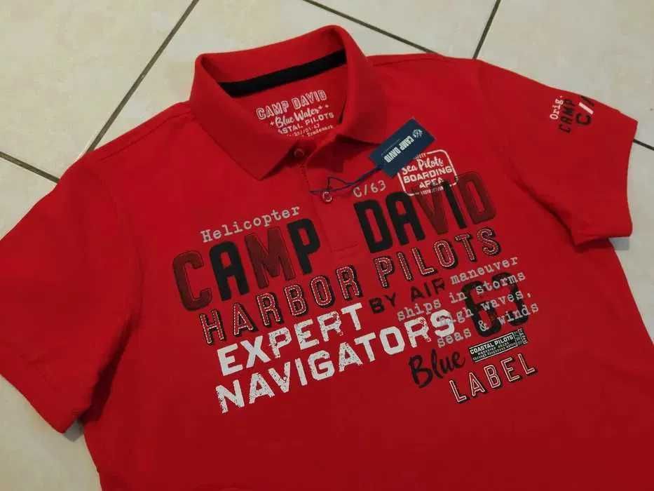 CAMP DAVID - NOWA! z LOGO i Metkami Koszulka Polo Męska rozmiar M/L
