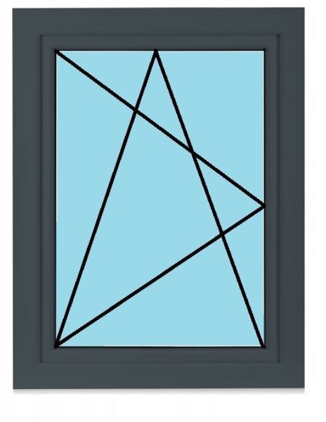 Okno PCV 1165 x 1435 70mm 6-komorowe 2-szybowe 1x antracyt 120x150