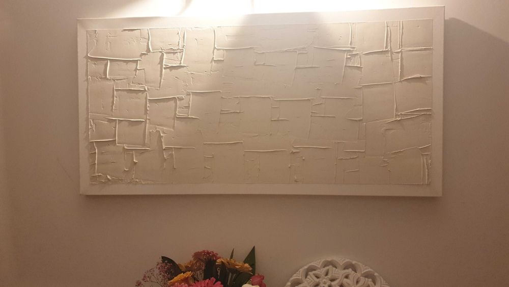 Quadro minimalista branco beje