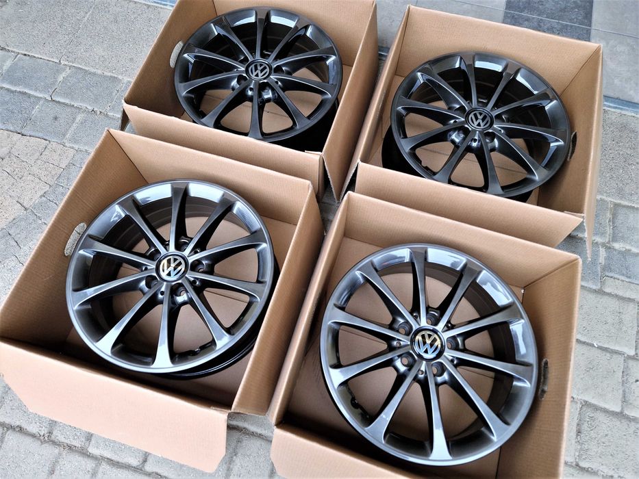 Alufelgi 17 5x112 VW Golf Passat Touran Jetta Caddy T-Roc Chrom Shadow ! 728#