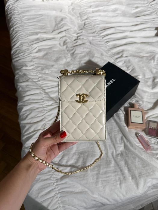 Сумка Chanel / сумочка шанель біла молочна