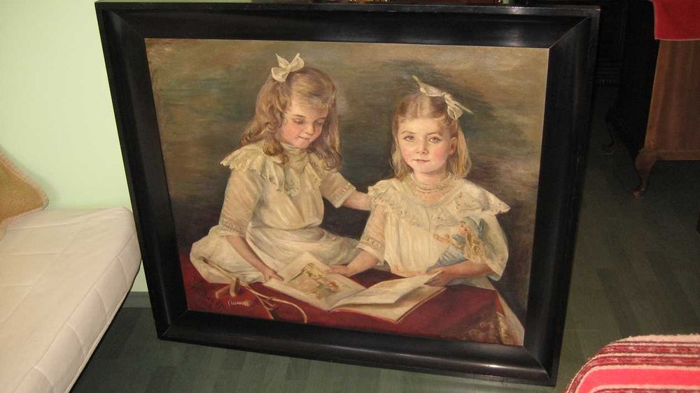 obraz  2 dziewczynki M,Bandt 1912 r