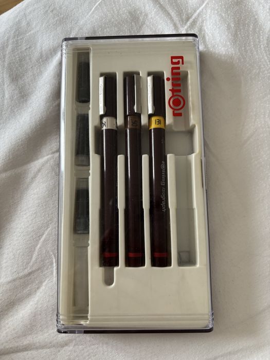 Rotring Isograph rapidograf pisak kreślarski 0,25 0,50 1.31 zestaw