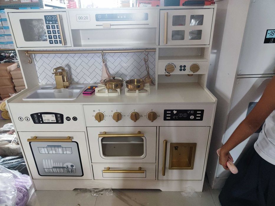 Дитяча дерев'яна кухня Мурсія White, звукові та світлові ефекти